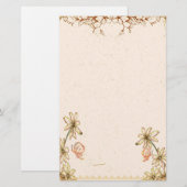 Vintage Blume Hochzeit Briefpapier (Vorne/Hinten)