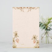 Vintage Blume Hochzeit Briefpapier (Stehend Vorderseite)