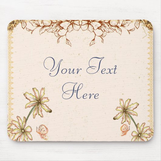 Vintage Blume Hochzeit Mousepad (Vorne)