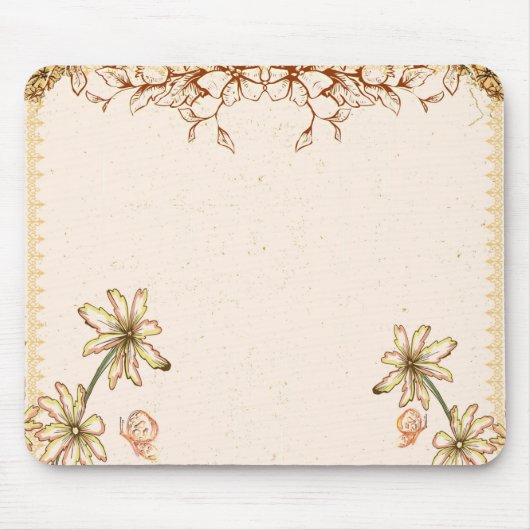 Vintage Blume Hochzeit Mousepad (Vorne)