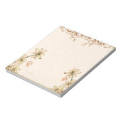 Vintage Blume Hochzeit Notizblock (Rotiert)