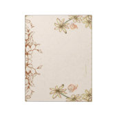 Vintage Blume Hochzeit Notizblock (Rotiert)