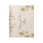 Vintage Blume Hochzeit Notizblock (Rotiert)