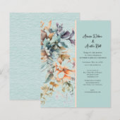 Vintage Blume Hochzeiten in Blau und Korallen (Vorne/Hinten)