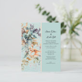 Vintage Blume Hochzeiten in Blau und Korallen (Stehend Vorderseite)