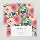 Vintage Blume Hochzeitskarte Begleitkarte (Vorne/Hinten)