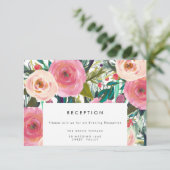 Vintage Blume Hochzeitskarte Begleitkarte (Stehend Vorderseite)