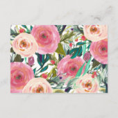 Vintage Blume Hochzeitskarte Begleitkarte (Rückseite)