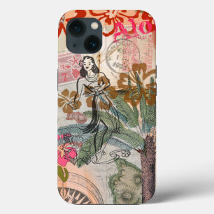 Vintage Blume Hula farbenfrohe hawaiianische tropi Case-Mate iPhone Hülle