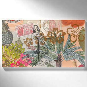 Vintage Blume Hula farbenfrohe hawaiianische tropi Namenschild