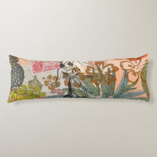 Vintage Blume Hula farbenfrohe hawaiianische tropi Seitenschläferkissen