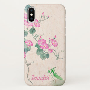 Vintage Blume im chinesischen Stil, grün rosa Case-Mate iPhone Hülle