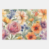 Vintage Blume im Wasserfarben Geschenkpapier Set (Vorderseite 2)