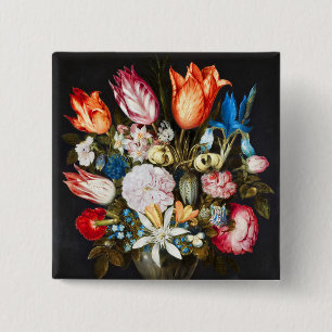 Vintage Blume in einem Glas von Ambrosius Bosschae Button