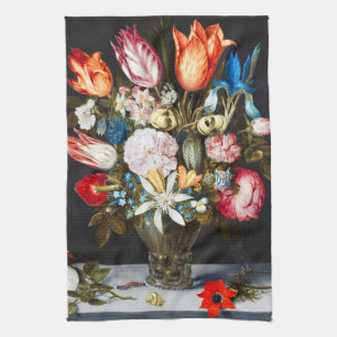 Vintage Blume in einem Glas von Ambrosius Bosschae Geschirrtuch