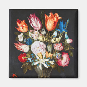Vintage Blume in einem Glas von Ambrosius Bosschae Magnet