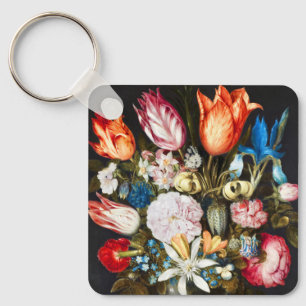 Vintage Blume in einem Glas von Ambrosius Bosschae Schlüsselanhänger