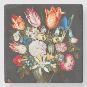 Vintage Blume in einem Glas von Ambrosius Bosschae Steinuntersetzer