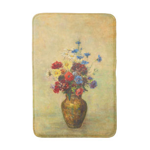 Vintage Blume in einer Vase (1910) von Odilon Redo Badematte