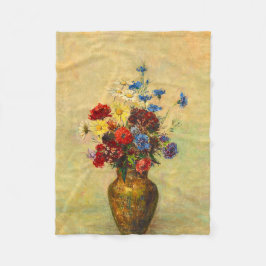 Vintage Blume in einer Vase (1910) von Odilon Redo Fleecedecke