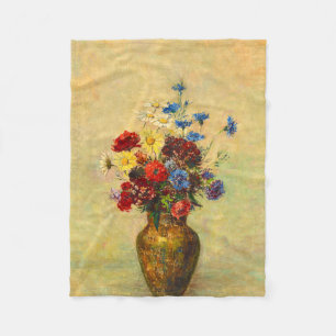 Vintage Blume in einer Vase (1910) von Odilon Redo Fleecedecke