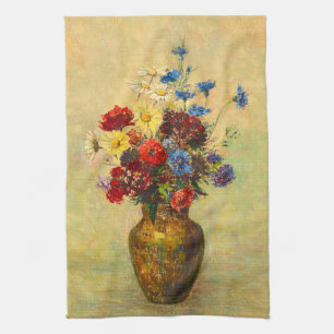 Vintage Blume in einer Vase (1910) von Odilon Redo Geschirrtuch