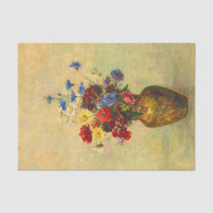 Vintage Blume in einer Vase (1910) von Odilon Redo Seidenpapier