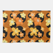 Vintage Blume in Orange und Gelb Geschirrtuch (Horizontal)