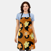 Vintage Blume in Orange und Gelb Schürze (Getragen)