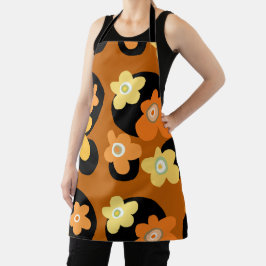 Vintage Blume in Orange und Gelb Schürze