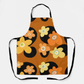 Vintage Blume in Orange und Gelb Schürze (Vorderseite)