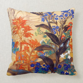 Vintage Blume in orientalischer Aquarell Kissen