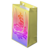 Vintage Blume in Rosa Kleine Geschenktüte (Rückseite Schrägansicht)