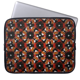 Vintage Blume in Rot, Braun und Rot Laptopschutzhülle