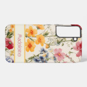 Vintage Blume in sanften Farben mit Namen Samsung Galaxy Hülle (Rückseite (Horizontal))