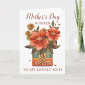 Vintage Blume Kaffeemütter Tageskarte Karte (Vorderseite)