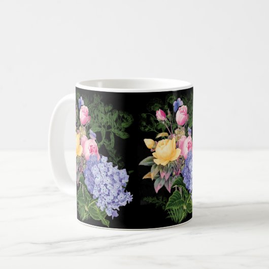 Vintage Blume Kaffeepause Tasse (Vorderseite Links)