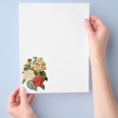 Vintage Blume, Kamelien und Narzissen, Redoute Flyer (Hand)