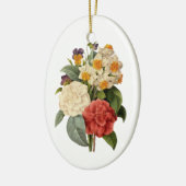 Vintage Blume, Kamelien und Narzissen, Redoute Keramikornament (Links)