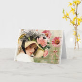 Vintage Blume. Karte (Gelbe Blume)