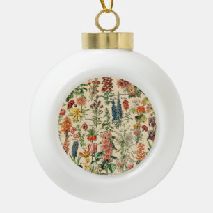 Vintage Blume Keramik Kugel-Ornament