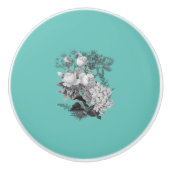 Vintage Blume Keramikknauf (Vorderseite)