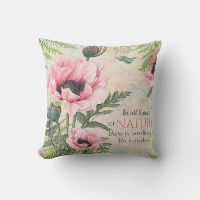Vintage Blume Kissen (Vorderseite)