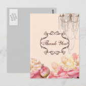 Vintage Blume Kronleuchter Hochzeit danke Postkarte (Vorne/Hinten)