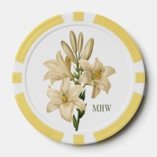 Vintage Blume kundenspezifische Monogramm-Poker-Ch Pokerchips