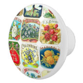 Vintage Blume Labels Keramik Knoblauch Keramikknauf (Rechts)