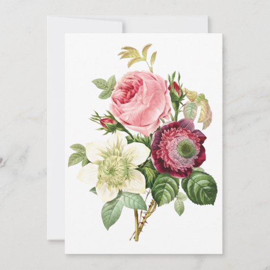 Vintage Blume leere Grußkarte Dankeskarte (Vorderseite)