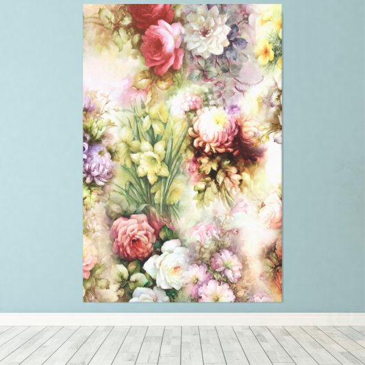 Vintage Blume Leinwanddruck (Insitu (Holzboden))
