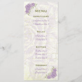 Vintage Blume lila Rose Hochzeitskarte Menükarte (Rückseite)