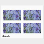 Vintage Blume lilac-irises-1917 monet. Rechteckiger Aufkleber (Blatt)